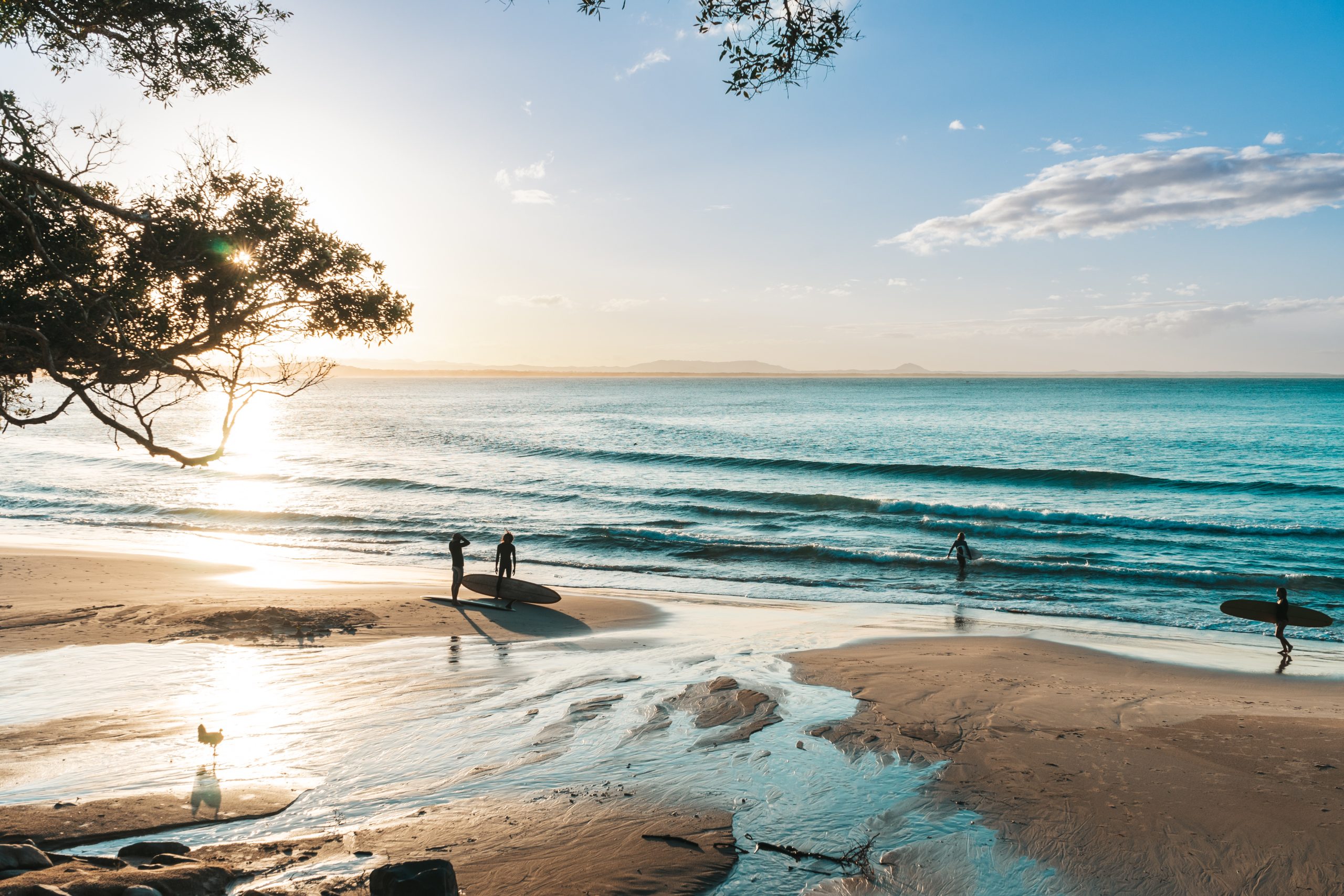 Sunset in Noosa National Park on the Sunshine Coast in Queensland, Australia